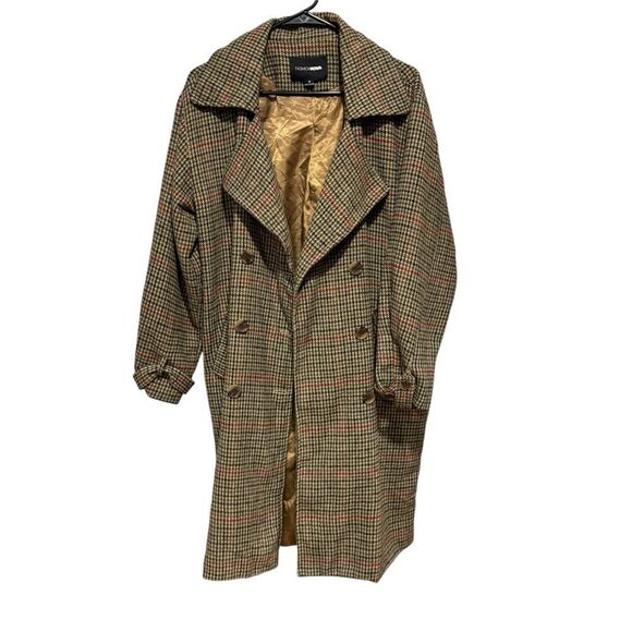 Fashion Nova Warm Up To Me Trench Coat - Taupe/Burgundy - Picture 5 of 10